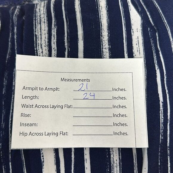 FADED GLORY Women's Navy & White Elastic Scoop Neck Ruffle Top Size XL - Picture 8 of 8